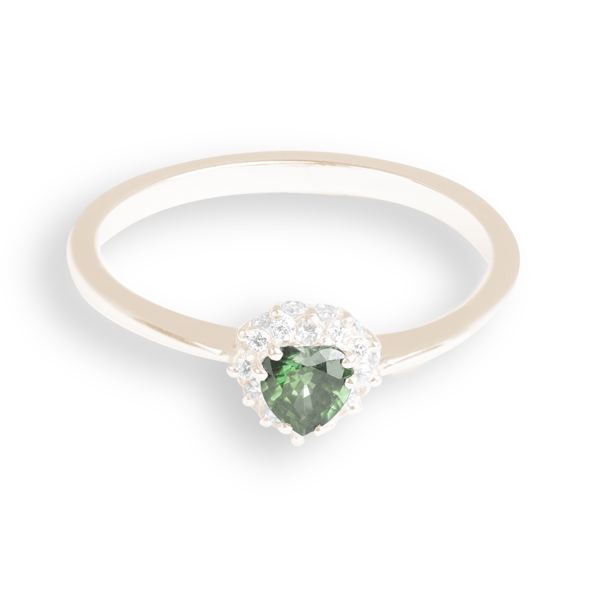 Anello Cuore - Smeraldo