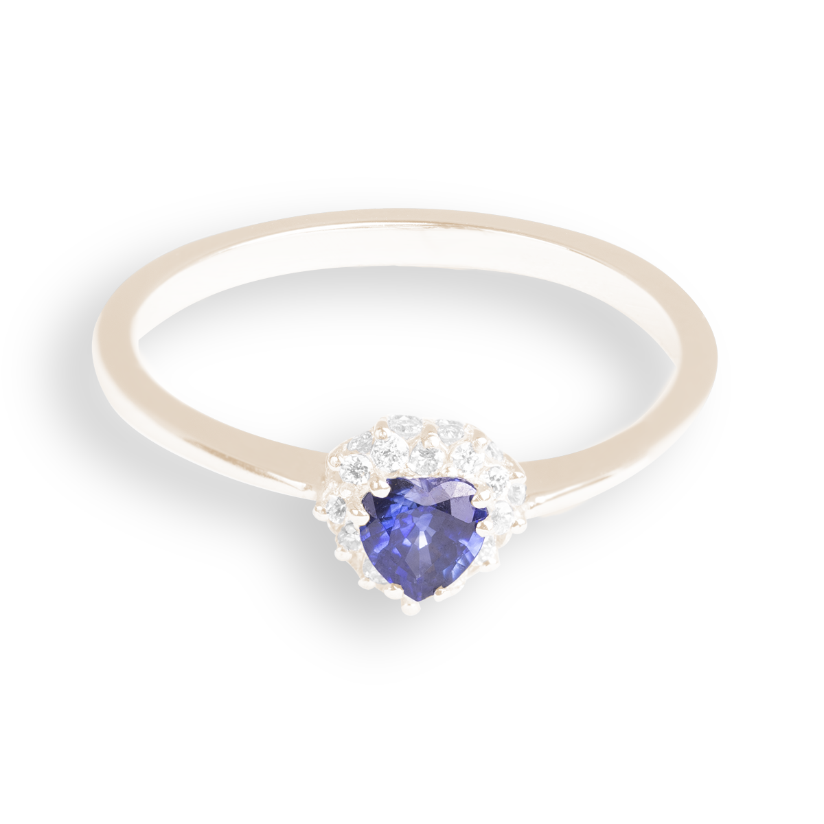 Anello Cuore - Zaffiro