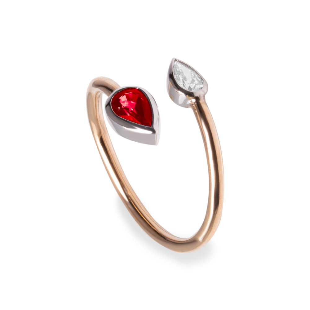Anello Goccia Rubino
