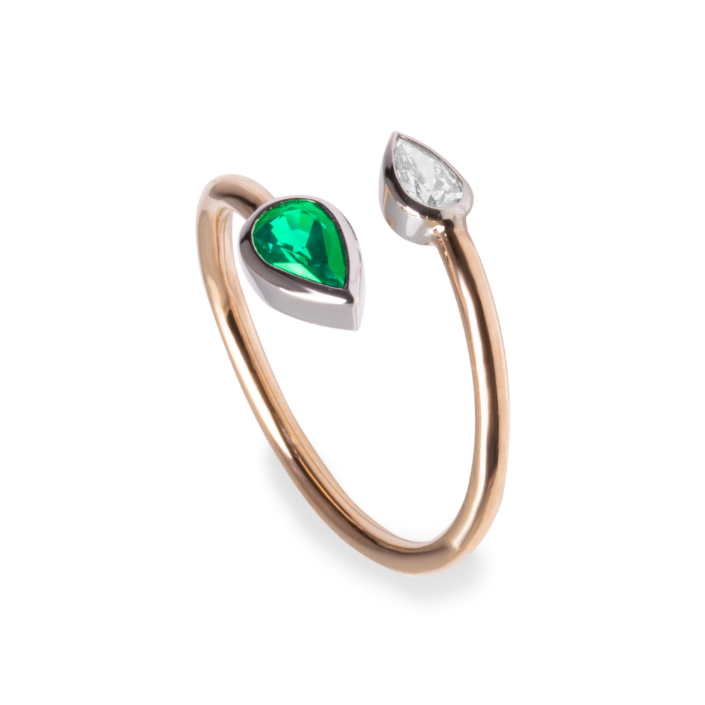Anello Goccia Smeraldo