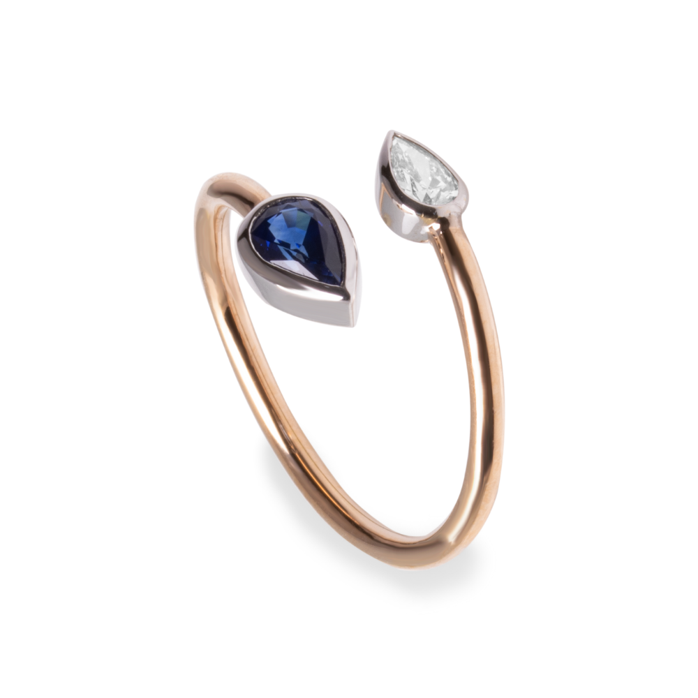 Anello Goccia Zaffiro