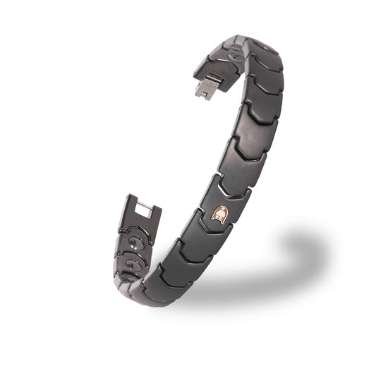 Bracciale Uniko Nero Opaco con Lettera Incastonata