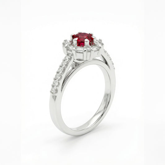 Anello Fiocco - Rubino