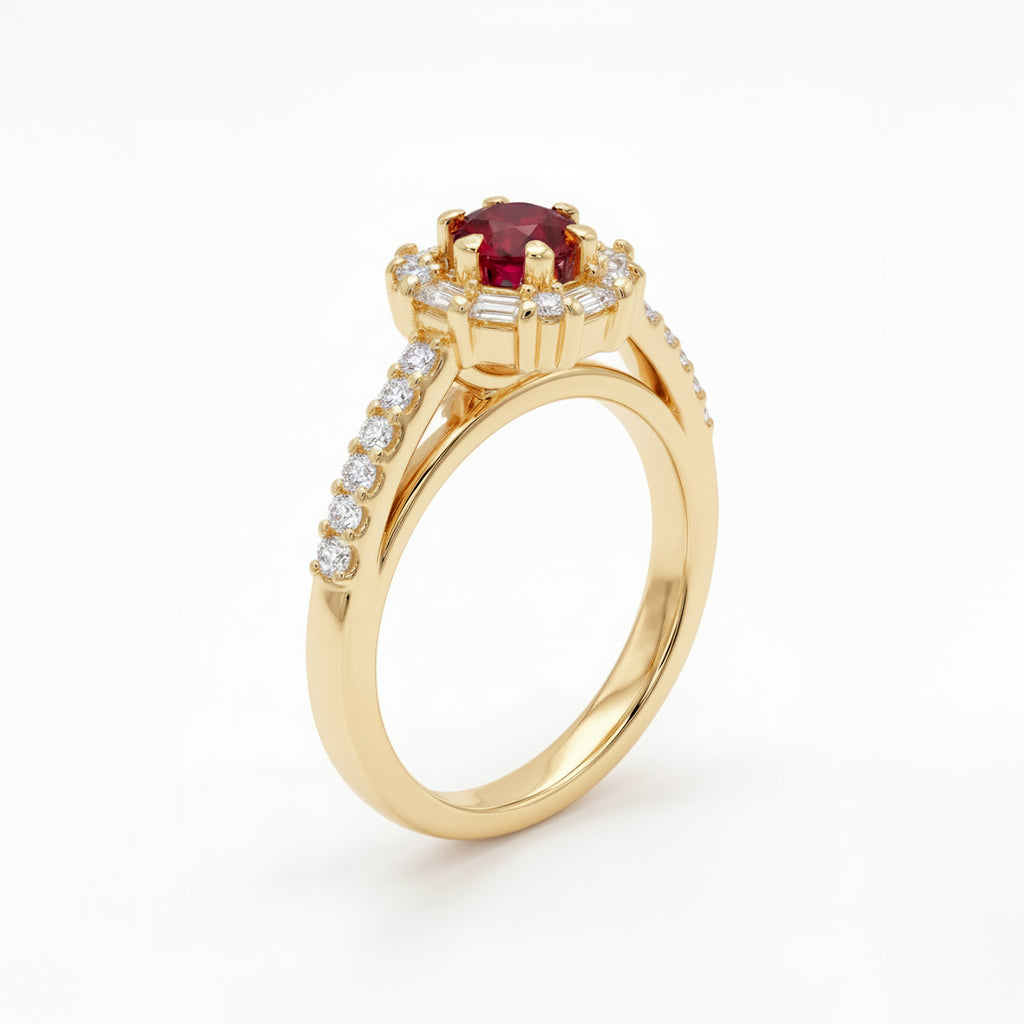 Anello Fiocco - Rubino