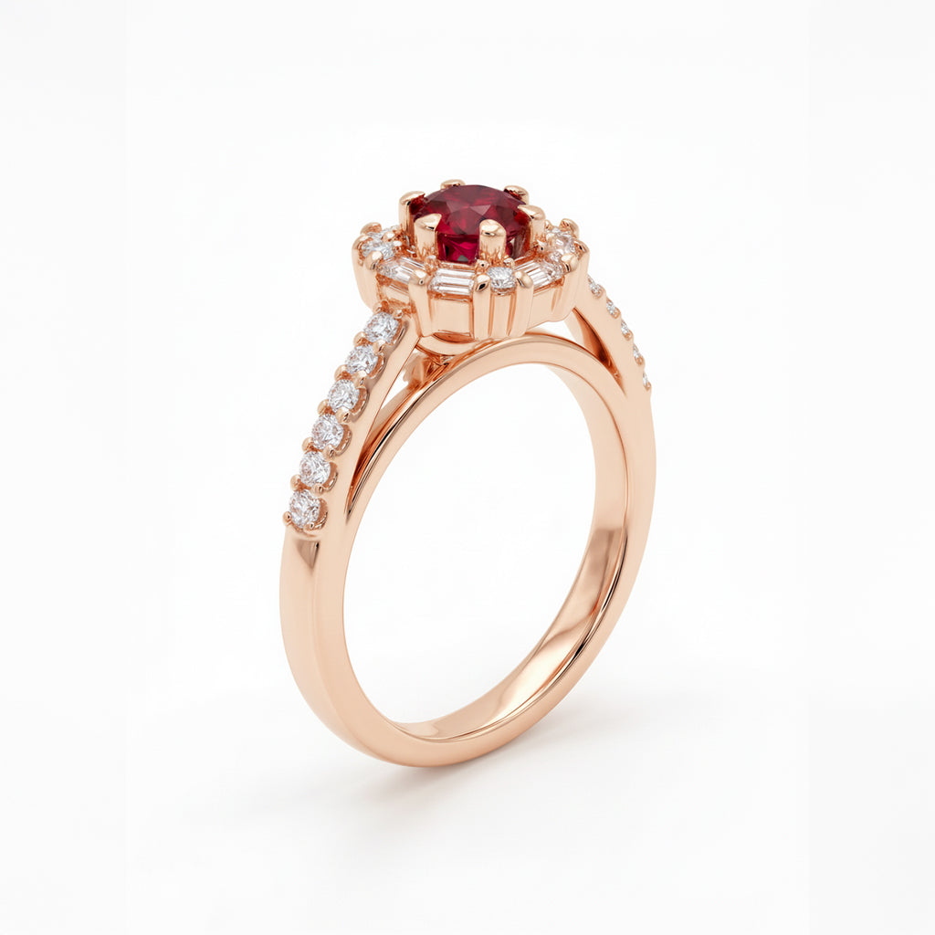 Anello Fiocco - Rubino