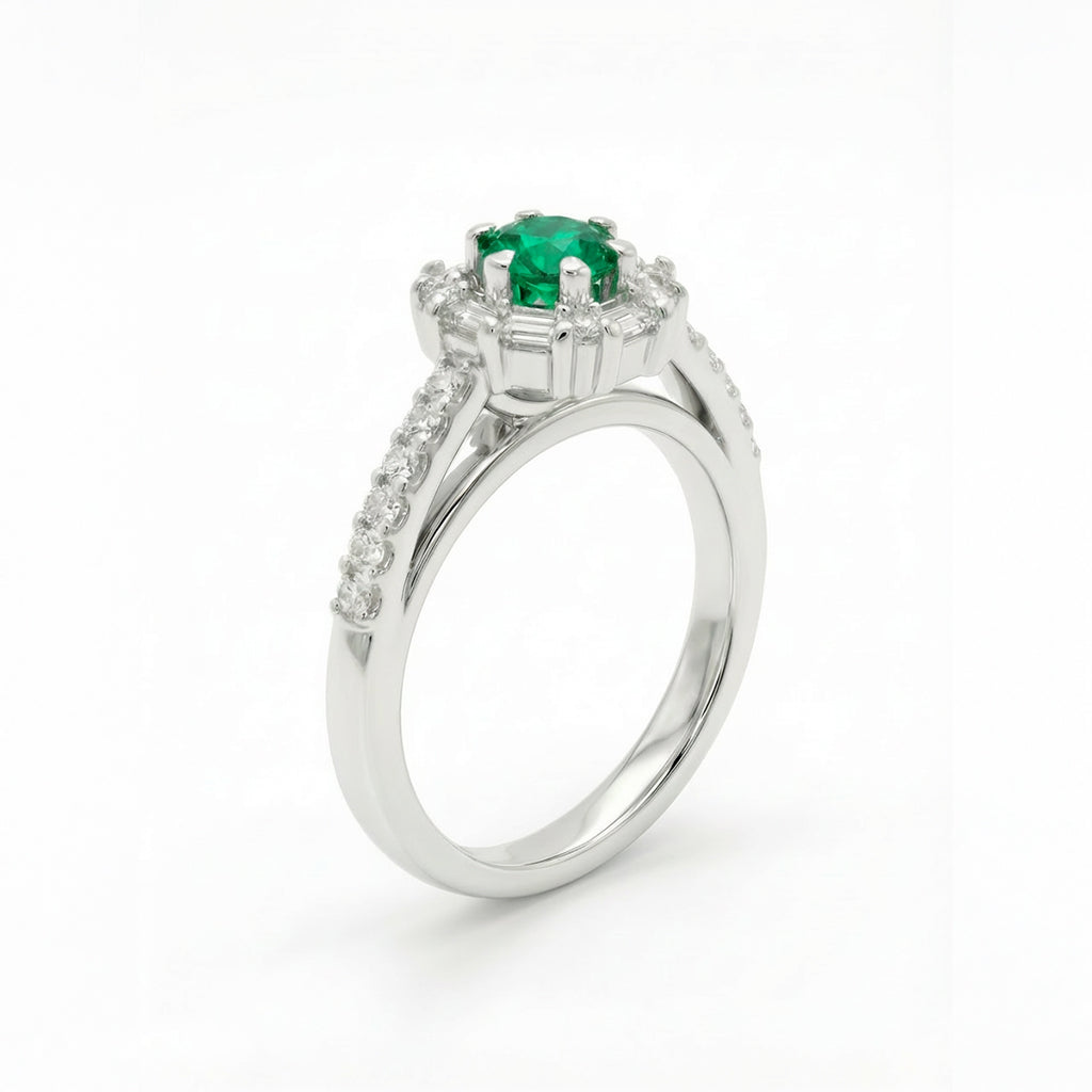 Anello Fiocco - Smeraldo