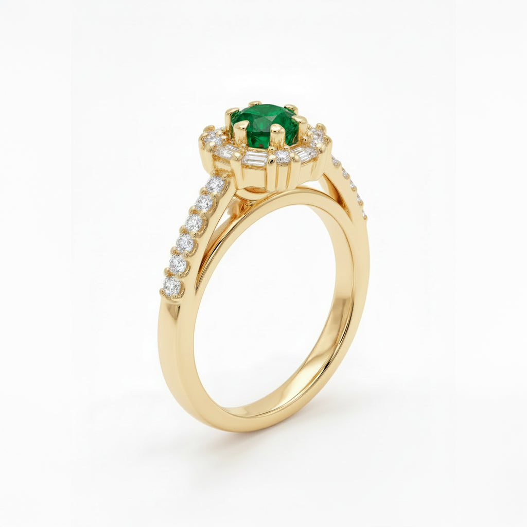 Anello Fiocco - Smeraldo
