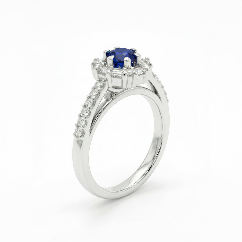 Anello Fiocco - Zaffiro
