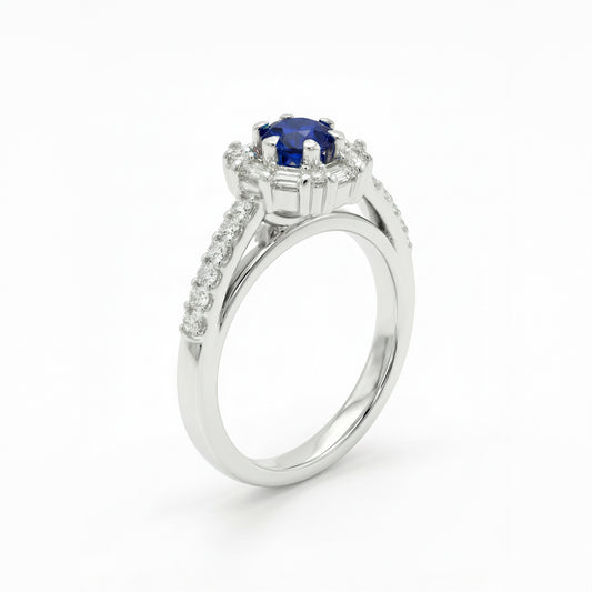 Anello Fiocco - Zaffiro