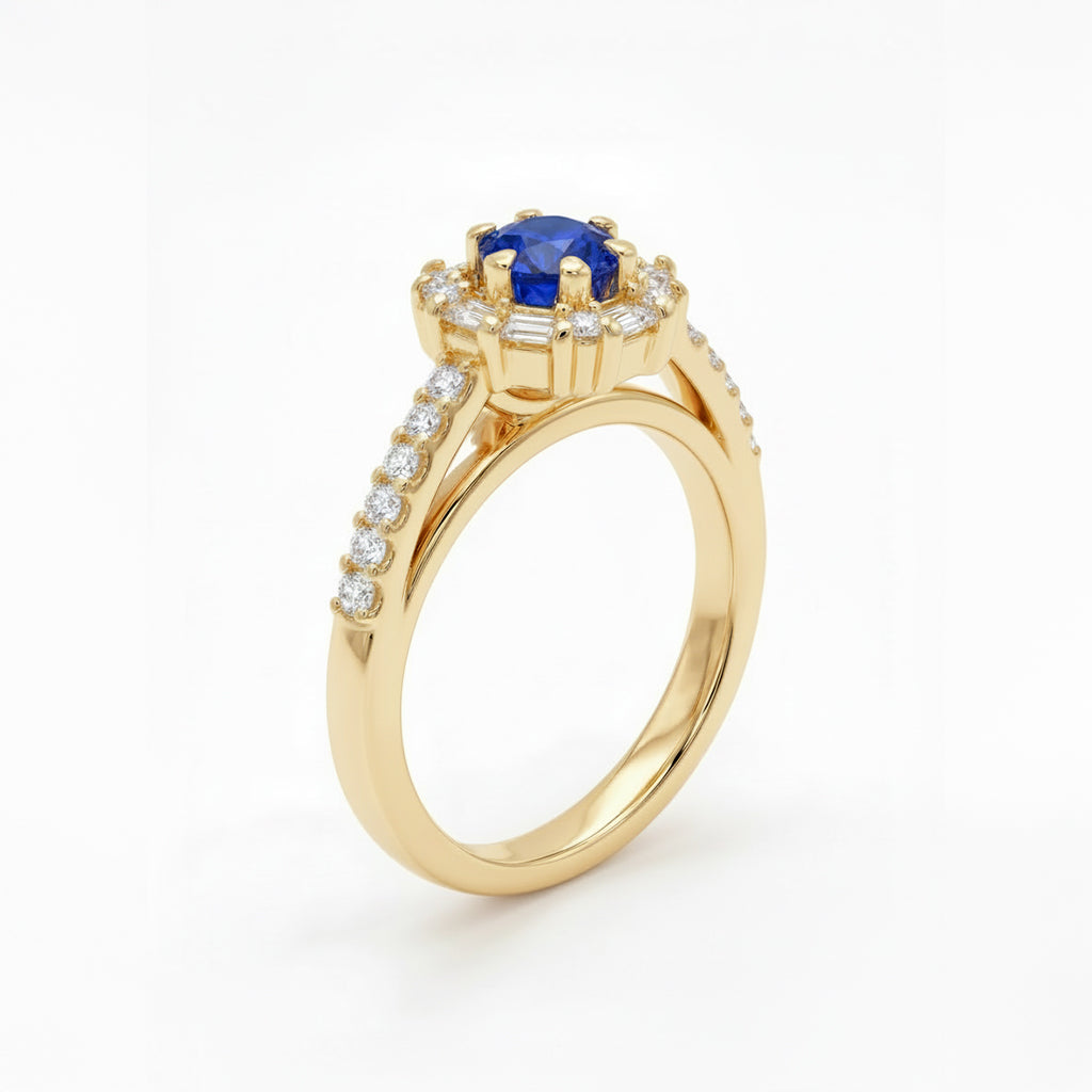 Anello Fiocco - Zaffiro