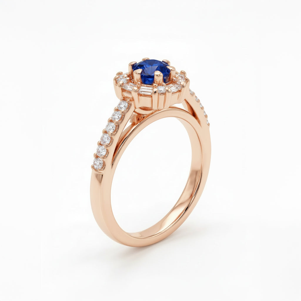 Anello Fiocco - Zaffiro