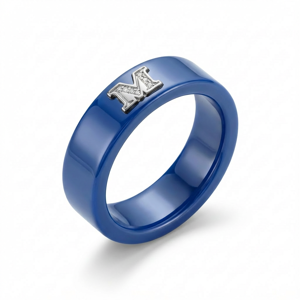 Anello Uniko Ceramica con Lettera