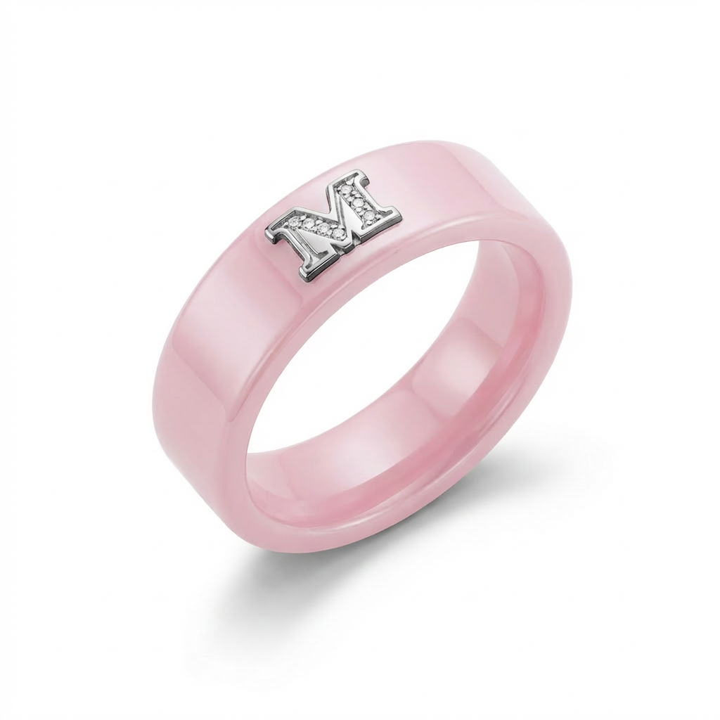 Anello Uniko Ceramica con Lettera