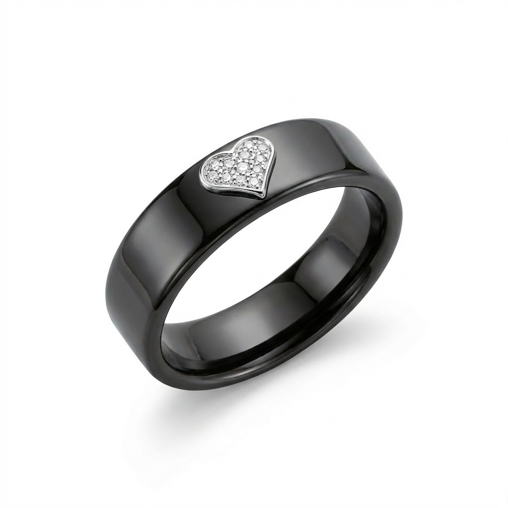 Anello Uniko Ceramica con Cuore