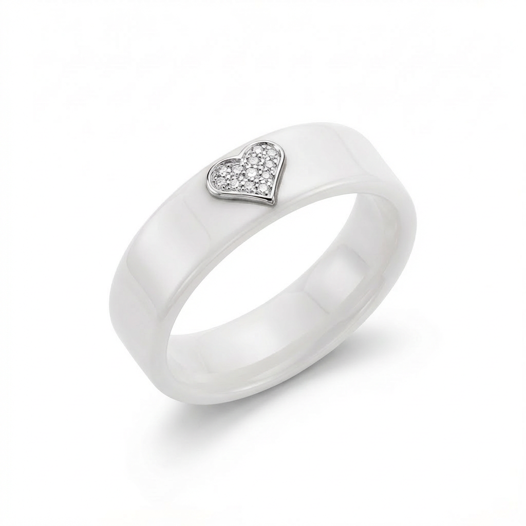 Anello Uniko Ceramica con Cuore