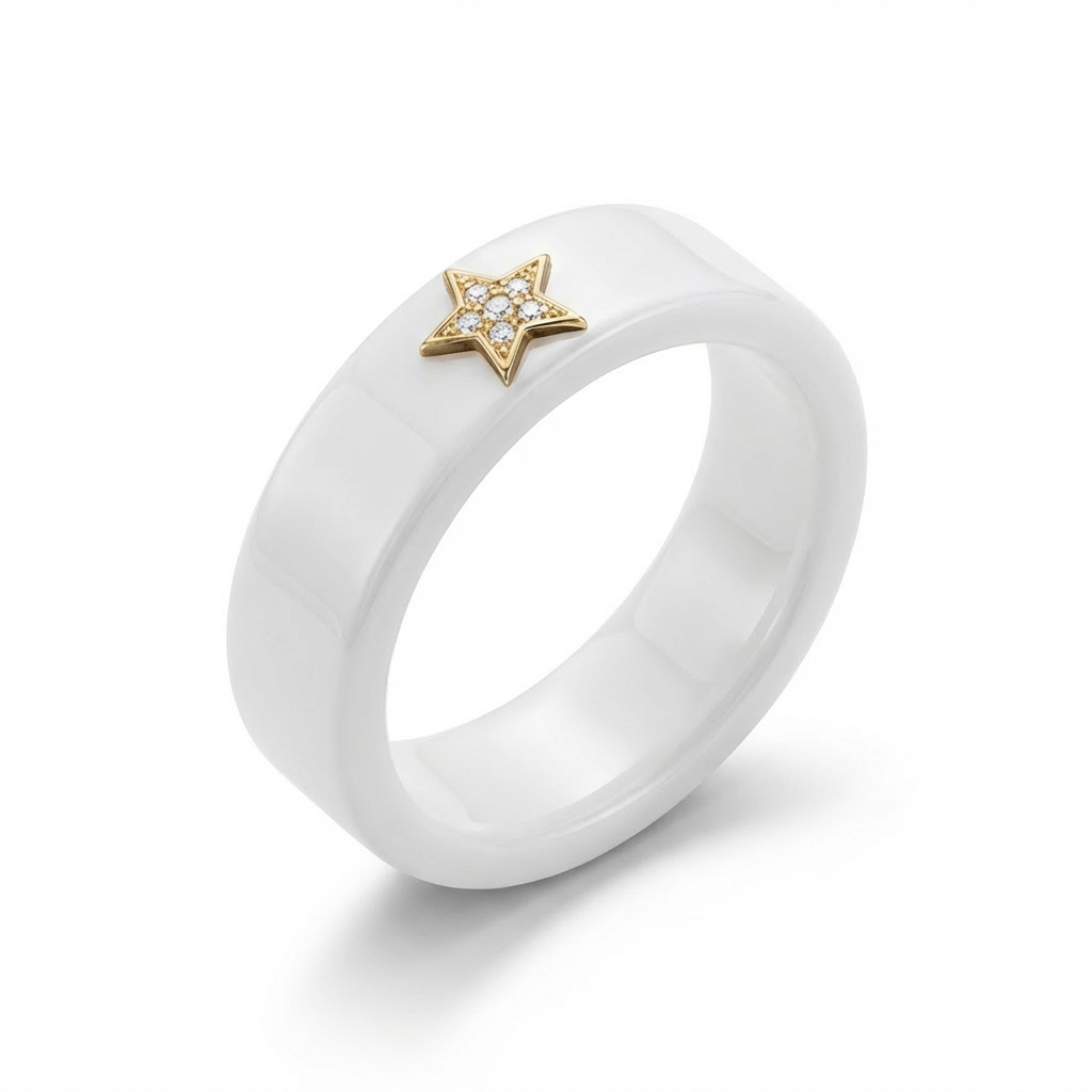 Anello Uniko Ceramica con Stella