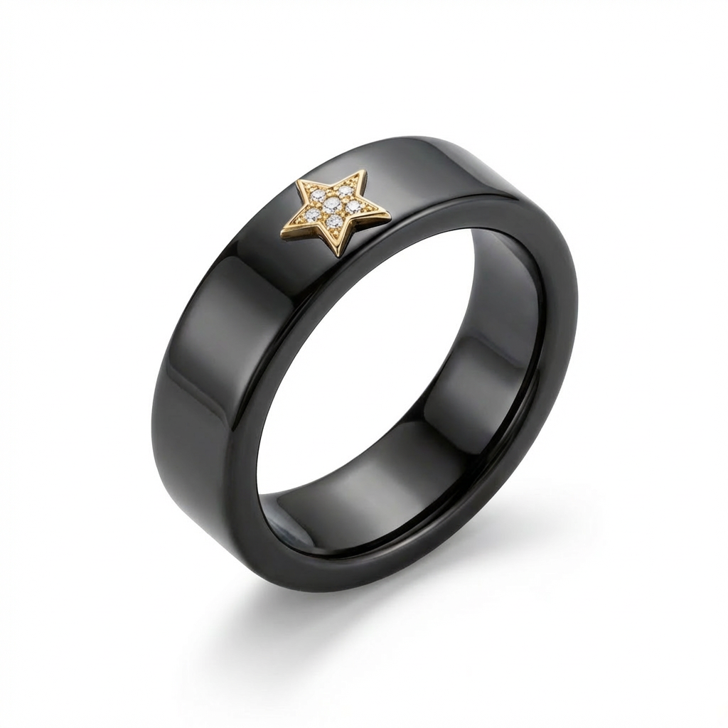 Anello Uniko Ceramica con Stella