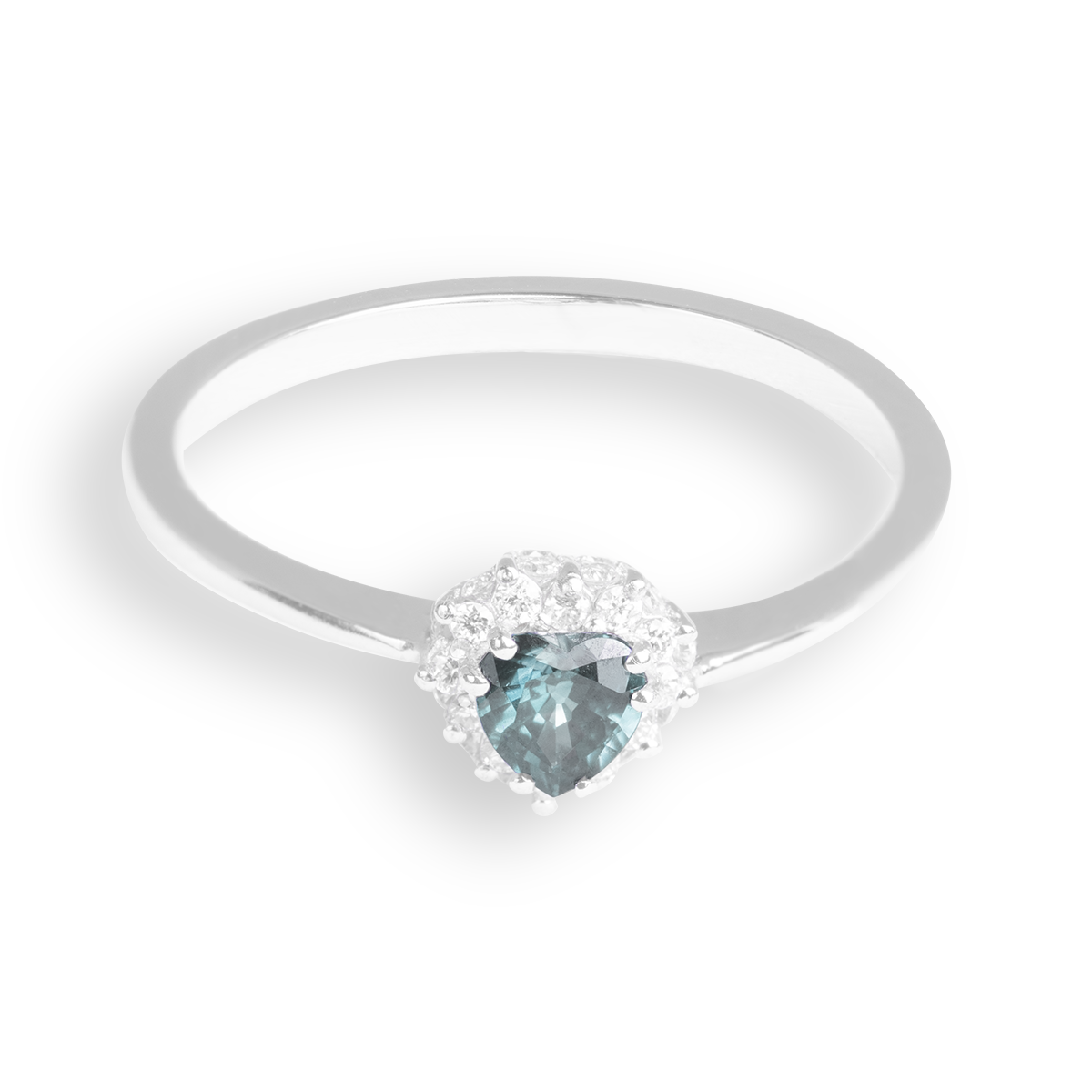 Anello Cuore - Acquamarina