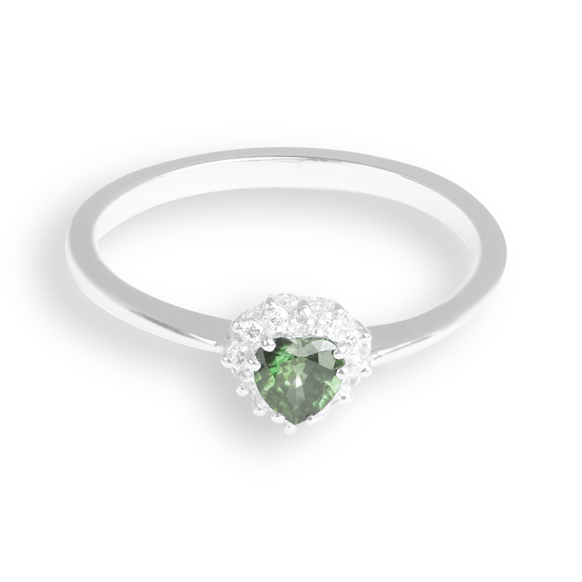Anello Cuore - Smeraldo