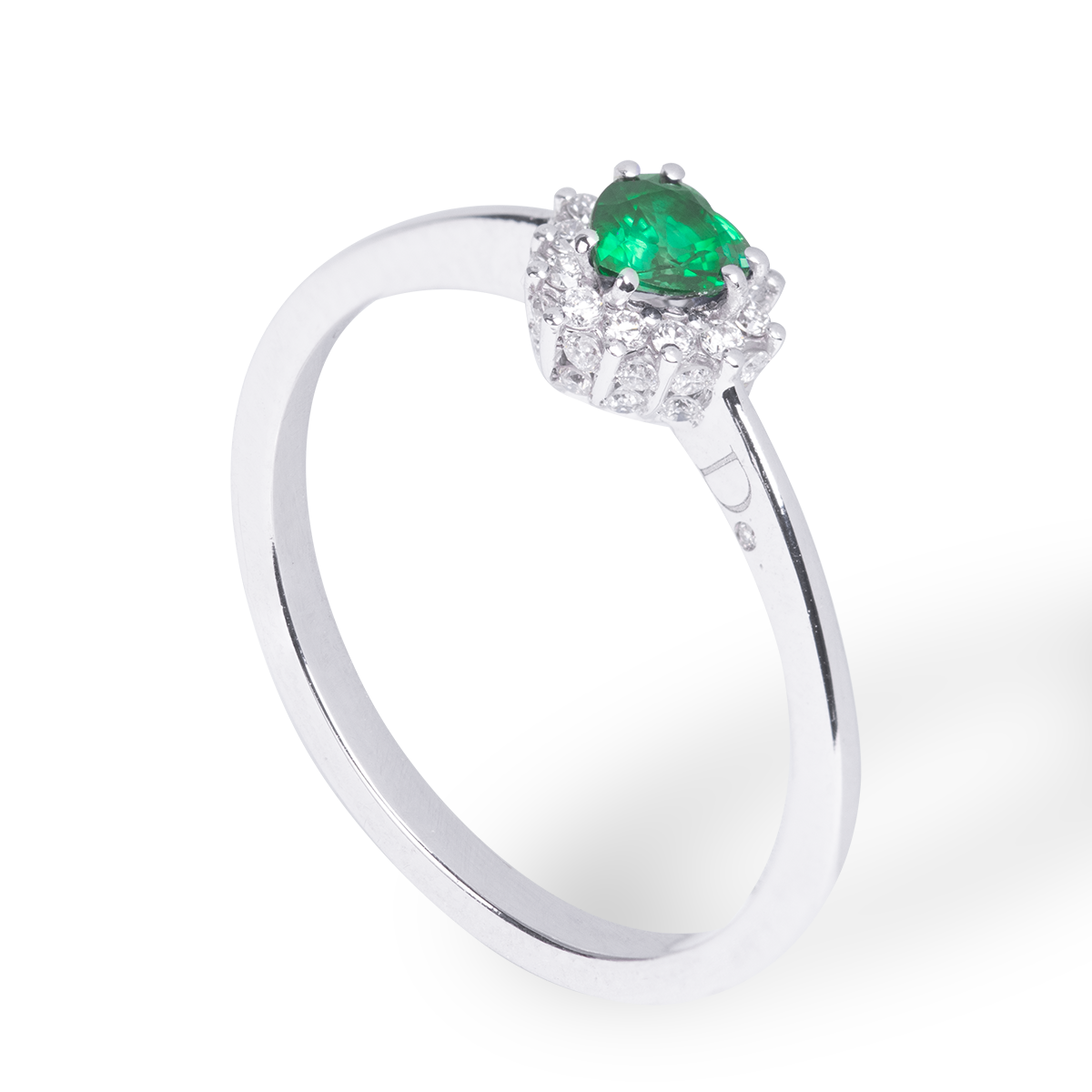 Anello Cuore - Smeraldo
