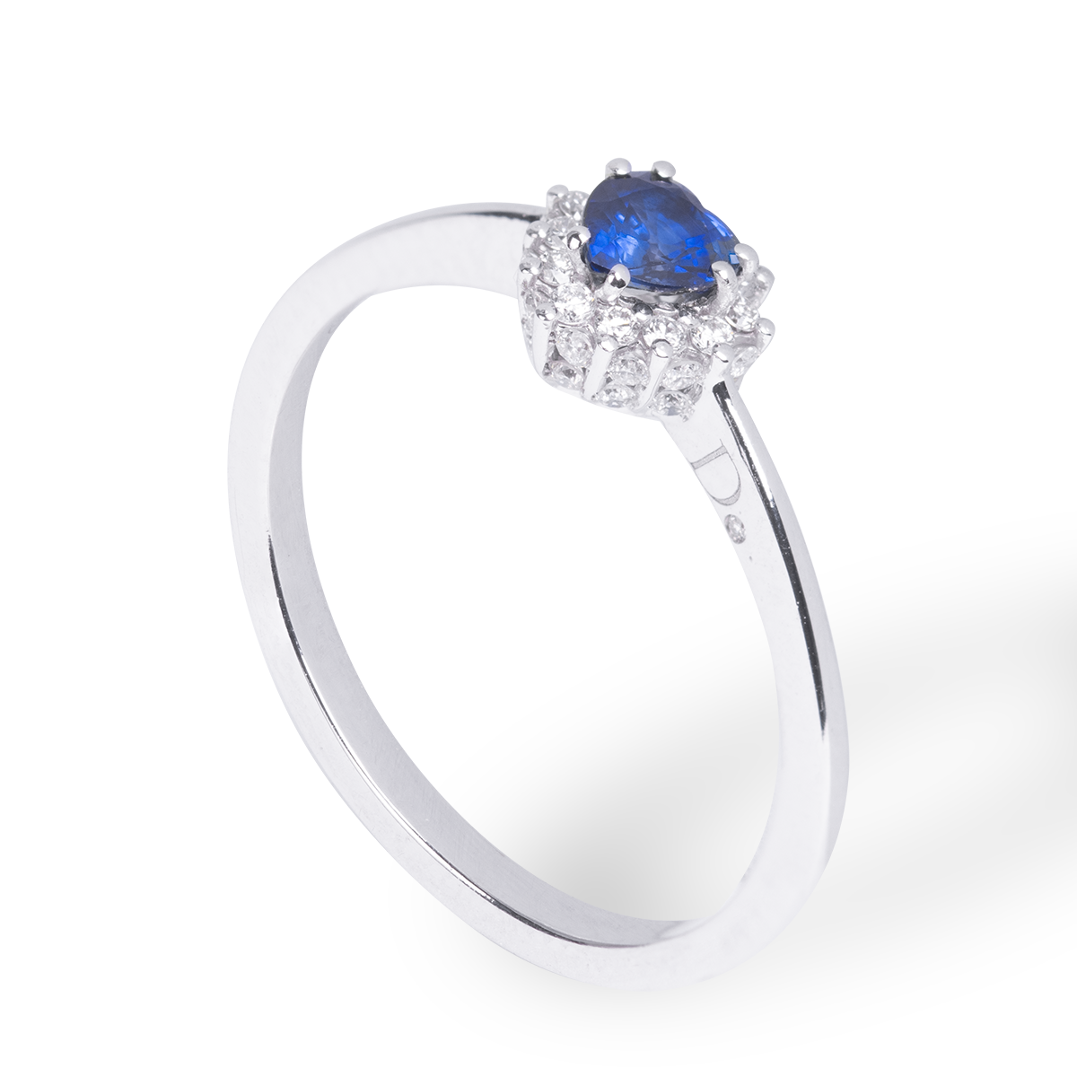 Anello Cuore - Zaffiro