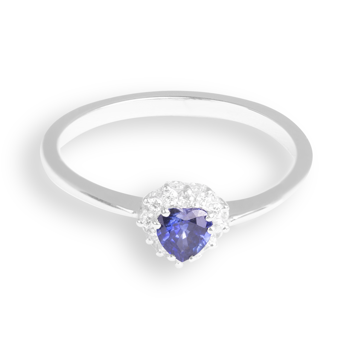 Anello Cuore - Zaffiro