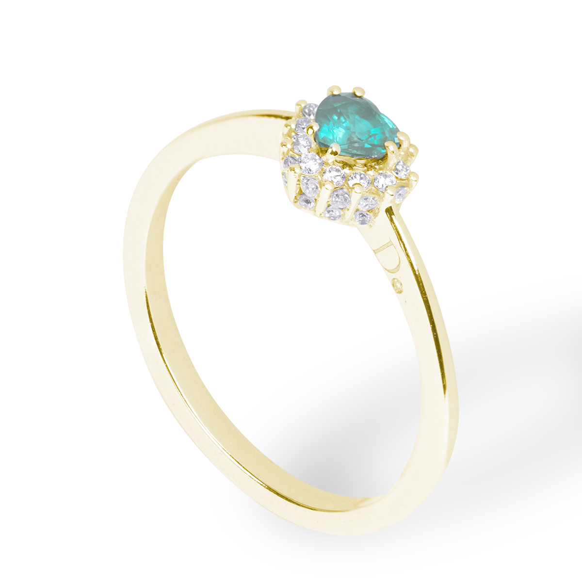 Anello Cuore - Acquamarina