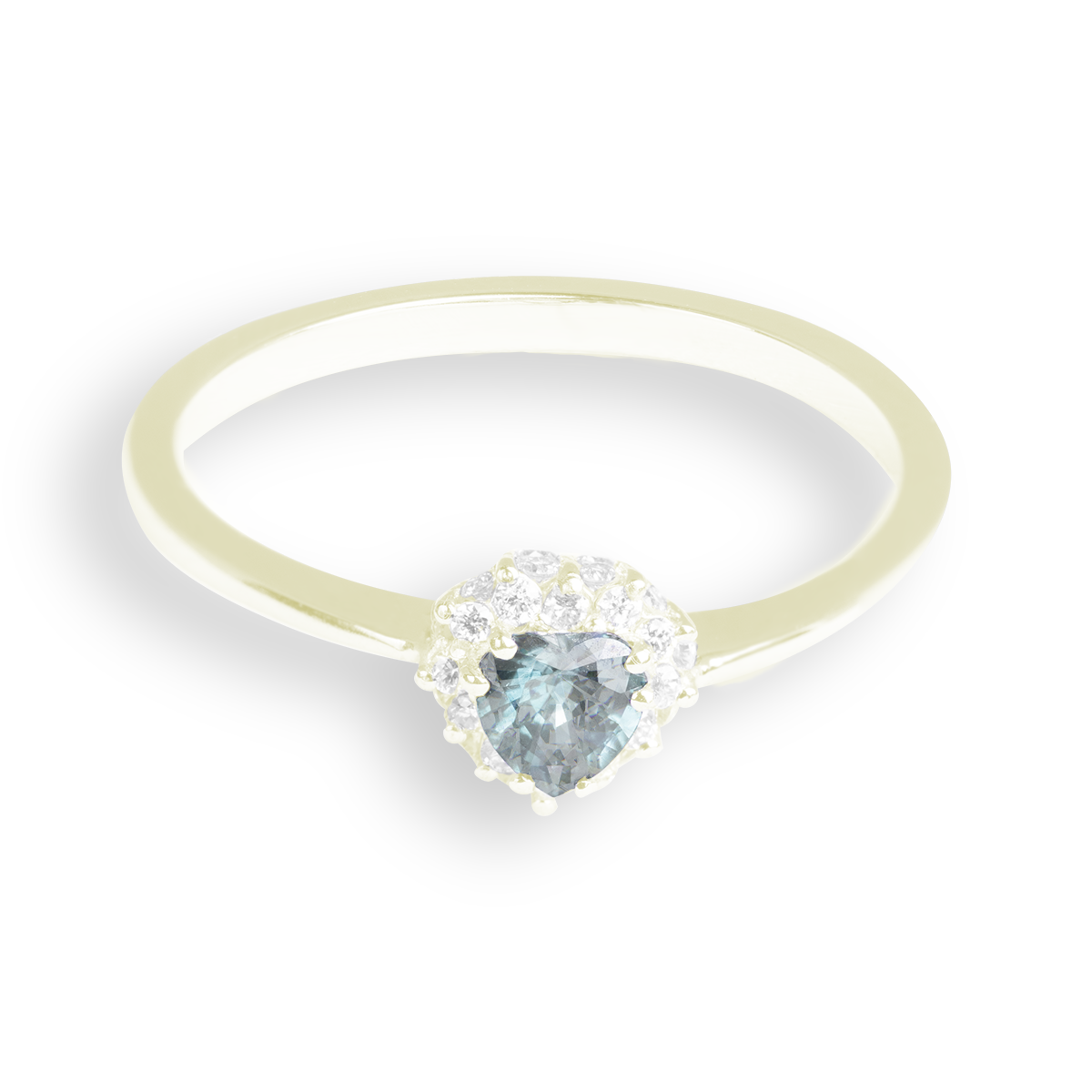 Anello Cuore - Acquamarina
