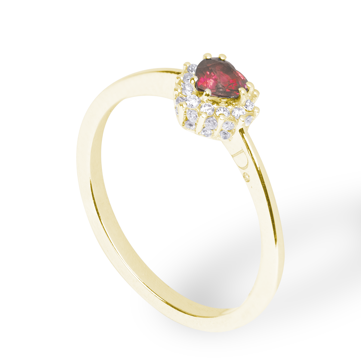 Anello Cuore - Rubino