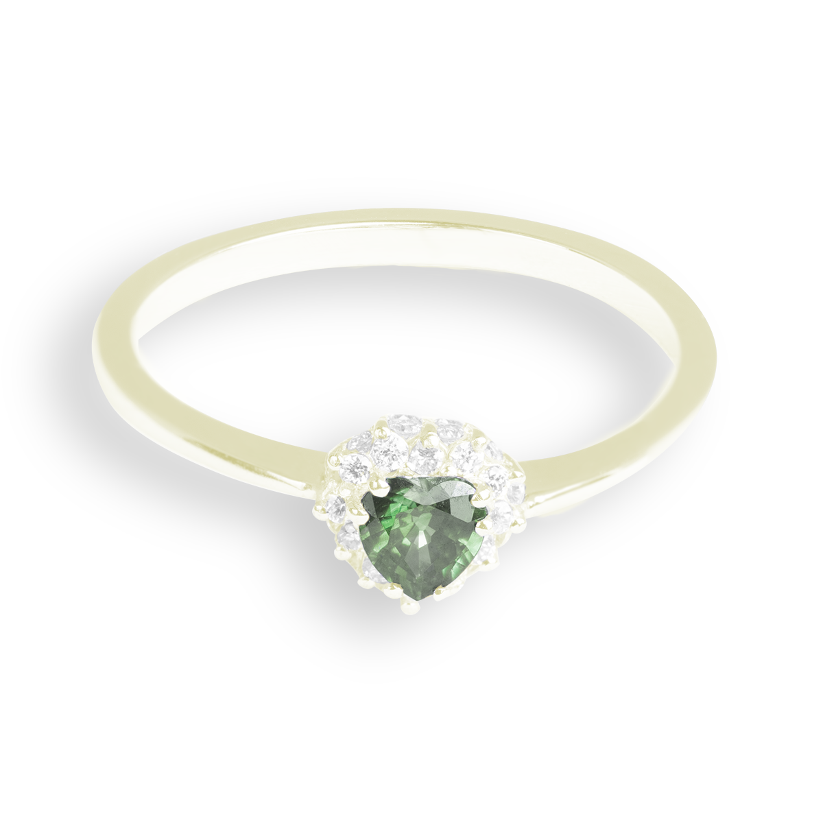 Anello Cuore - Smeraldo