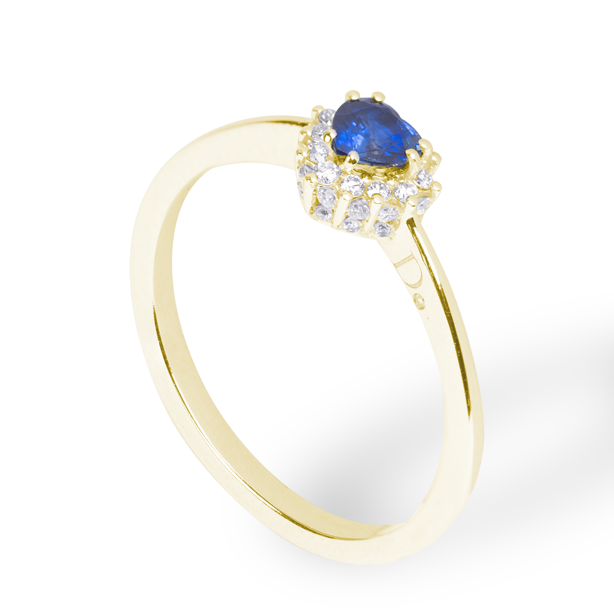 Anello Cuore - Zaffiro