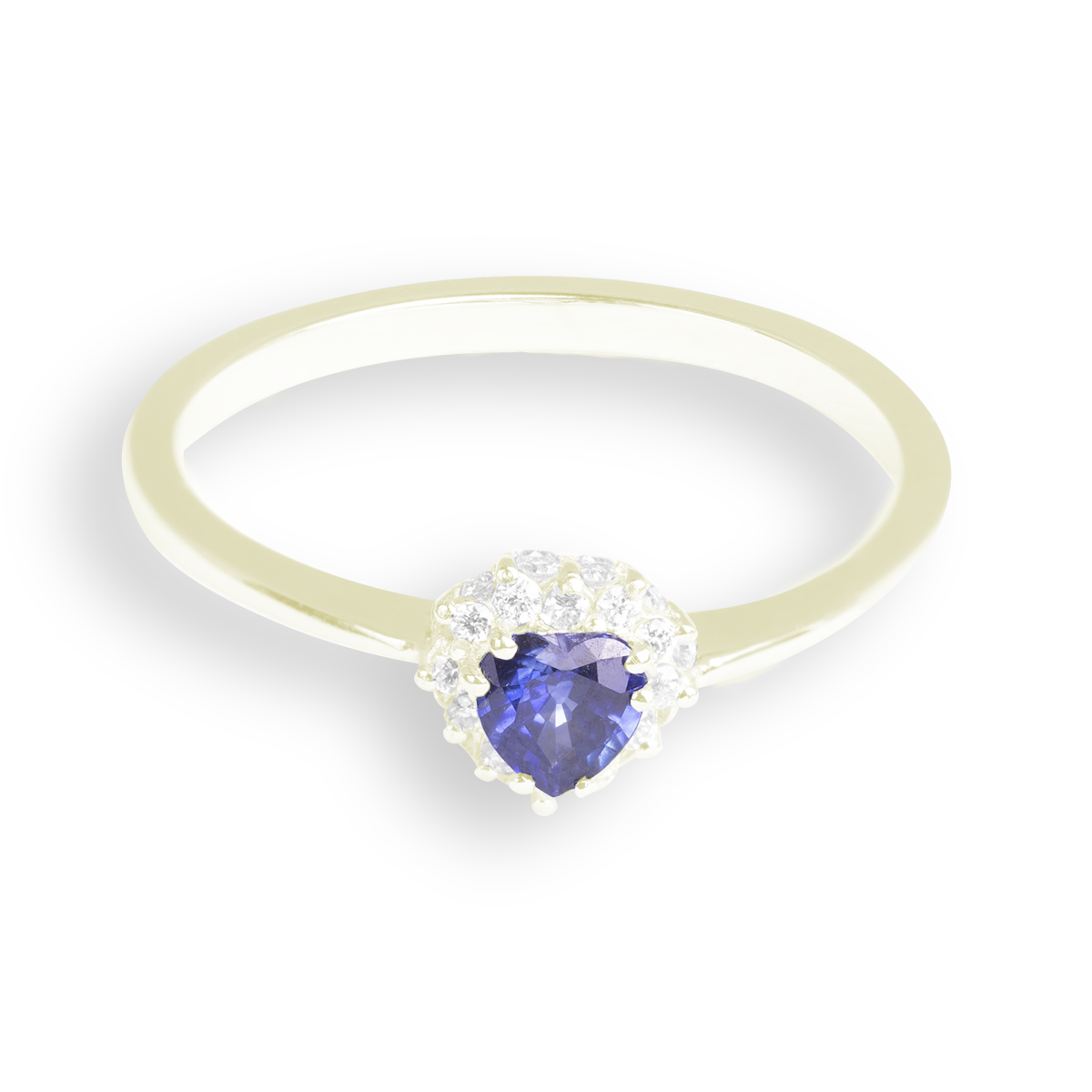 Anello Cuore - Zaffiro