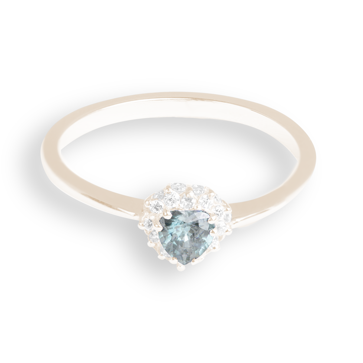 Anello Cuore - Acquamarina