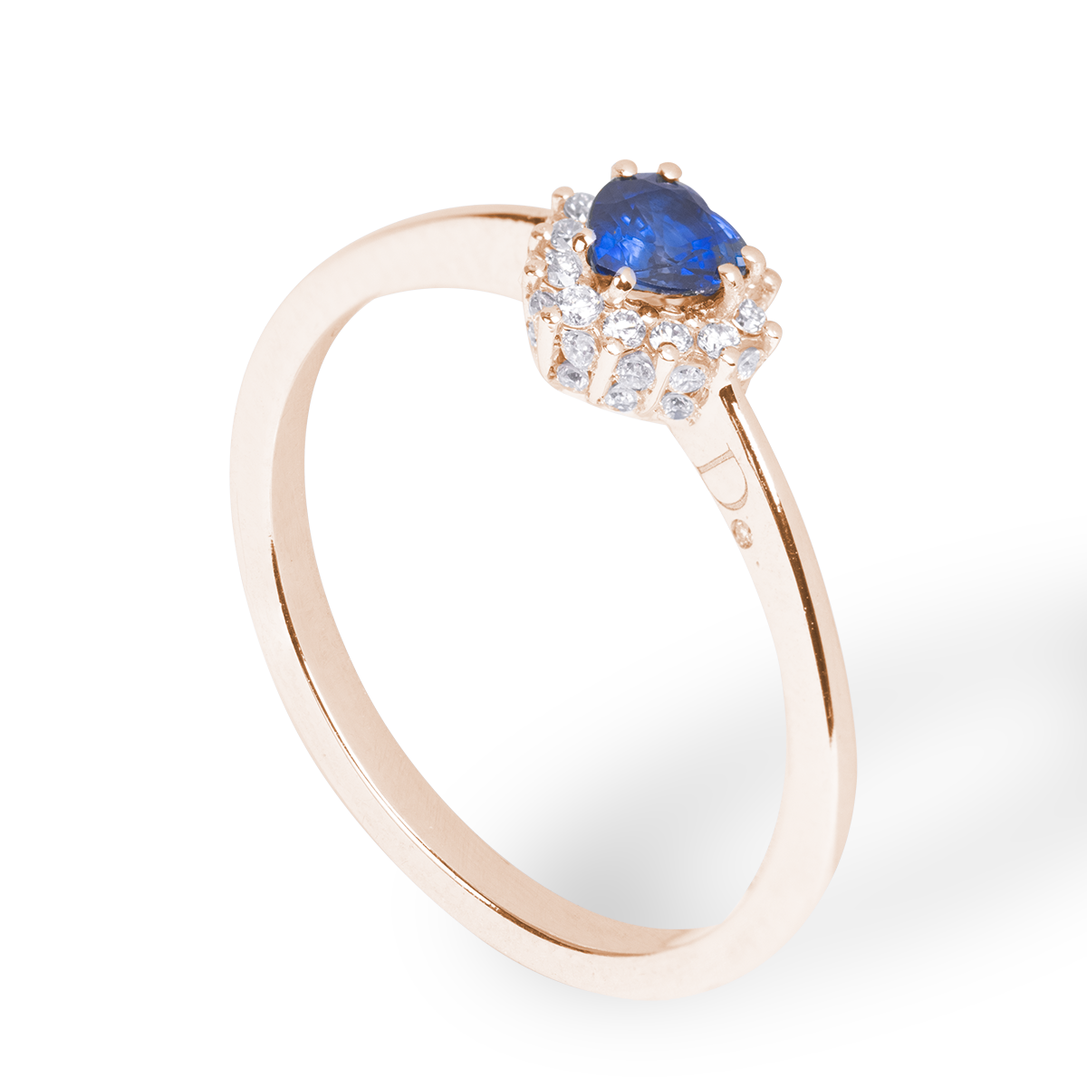 Anello Cuore - Zaffiro