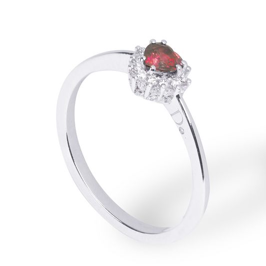 Anello Cuore - Rubino